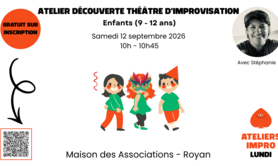 Ateliler découverte impro enfants (9 - 12 ans) 